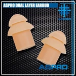 2X Aspro Dual Two Double Layer Bud Tip Insert Silicone Plug Radio Earpiece. Fixed Price $11.71.