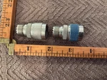 Two Amphenol UG-146/U N-type Plug To Uhf Jack Straight Adapters Used. Fixed Price $25.00.