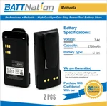 2X 7.4V 2700MAH Li-ion Battery For Motorola NNTN7335, NNTN7554, XTS1500, XTS2500. Fixed Price $71.33.