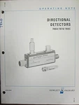 Hp 786D, 787D, 788C Detectors Operating Note 00786-90008. Fixed Price $20.00.