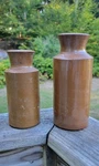 2 Different Size Brown Glazed Blacking Pots. Fixed Price $15.99.