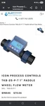New Icon Truflo TKM-25-A-P Paddlewheel Flow Meter, 4-20 Ma, 1", Pvc, Total Pulse. Fixed Price $445.00.