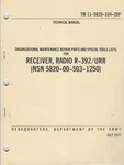 Historical Book Receiver, Radio R-392/URR, Unit Repair Parts. Fixed Price $12.00.