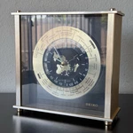 Seiko World Clock Satin Brass Finish QZ885A Flying Airplane Mcdonnell Douglas. Fixed Price $119.95.
