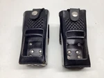 2- Motorola Black Leather Two Way Radio Cases HLN9421A. Fixed Price $39.00.