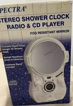 Spectra Shower Clock Radio Cd Player Fog Resistant Mirror Splash White. Fixed Price $17.99.
