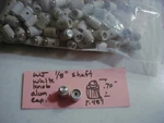 White/aluminum Small Watkins-johnson Receiver Knob 2 Ea. 1/8 Inch Shaft Nos. Fixed Price $12.50.