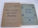 Military Manuals For Electric Wiring And Plumbing Vintage 1940'S EM975 EM976. Fixed Price $16.75.