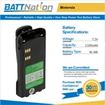 7.2V 2100MAH Nimh Battery For Motorola XTS1500, XTS2500, PR1500, MT1500, NTN9815. Fixed Price $27.59.