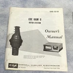 Cde Ham Ii Rotor System Owner's Manual Class 252-50 Cornell-dubilier 1977. Fixed Price $12.80.