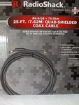 Radioshack Quad-shielded Coax Cable RG-6QS 75 Ohm 25 Ft. # 15-1567. Fixed Price $15.99.